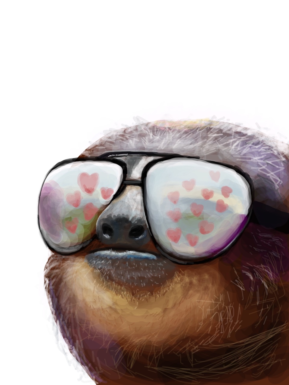A reproduction of the sloth wearing sunglasses meme picture.